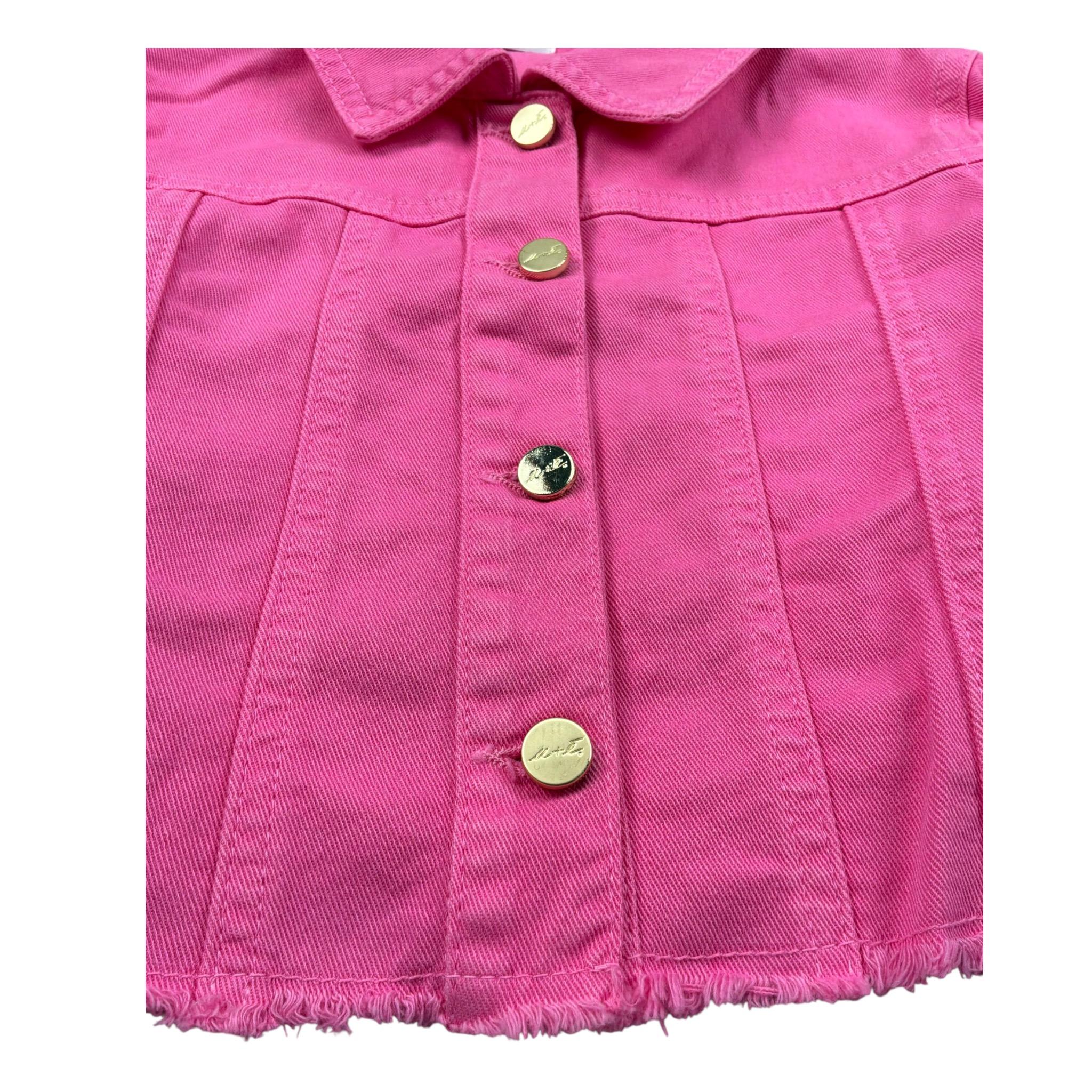 M+E' Giubbino In Denim tinta unita Fuxia per Bambina UE1299 FUXIA M+E' 