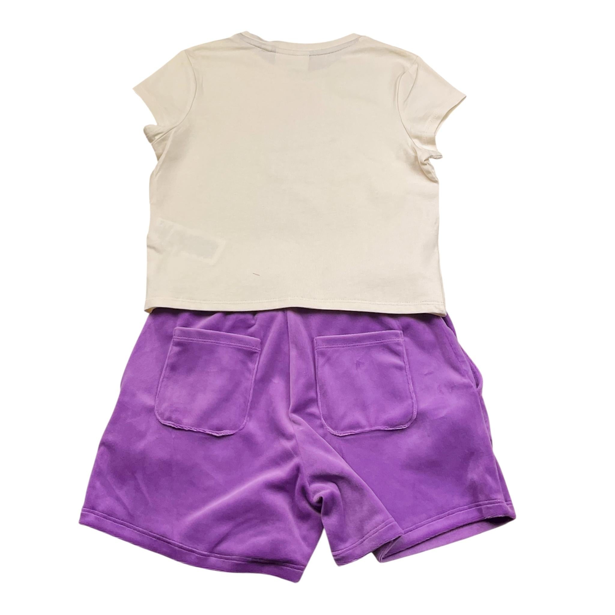 Juicy Couture Completo 2 Pezzi T-Shirt-Short Bicolore per Bambina JBX6511 PANNA JUICY COUTURE 