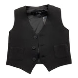 Daniele Alessandrini Solid Color Vest With Buttons Black For Boys