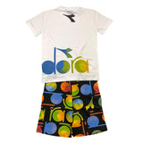 Diadora Complete 2 Piece T-shirt-Bermuda Two-Tone White/Black For Kids