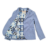 Cesare Paciotti Solid Color Jacket with Logo Full Length Powder Blue for Kids