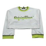 Refrigiwear Felpa Chiusa Girocollo Modello Crop Tinta Unita con Logo per Bambina RWG635 BIANCO REFRIGIWEAR 