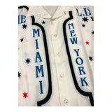 Louis Dieudonne' Cream Print Half Sleeve Shirt For Boys