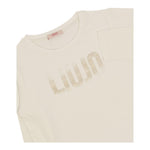 Liu Jo Shirt Girocollo Tinta Unita con Logo per Bambina GF4210 PANNA LIU JO 