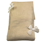 LE BEBE' coperta in ciniglia tinta unita con fiocco Beige per Neonata LBG5950 BEIGE LE BEBE' 