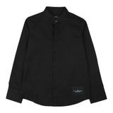 John Richmond Camicia Tinta Unita Collo Coreano per Bambino RBP24108CA NERO JOHN RICHMOND 