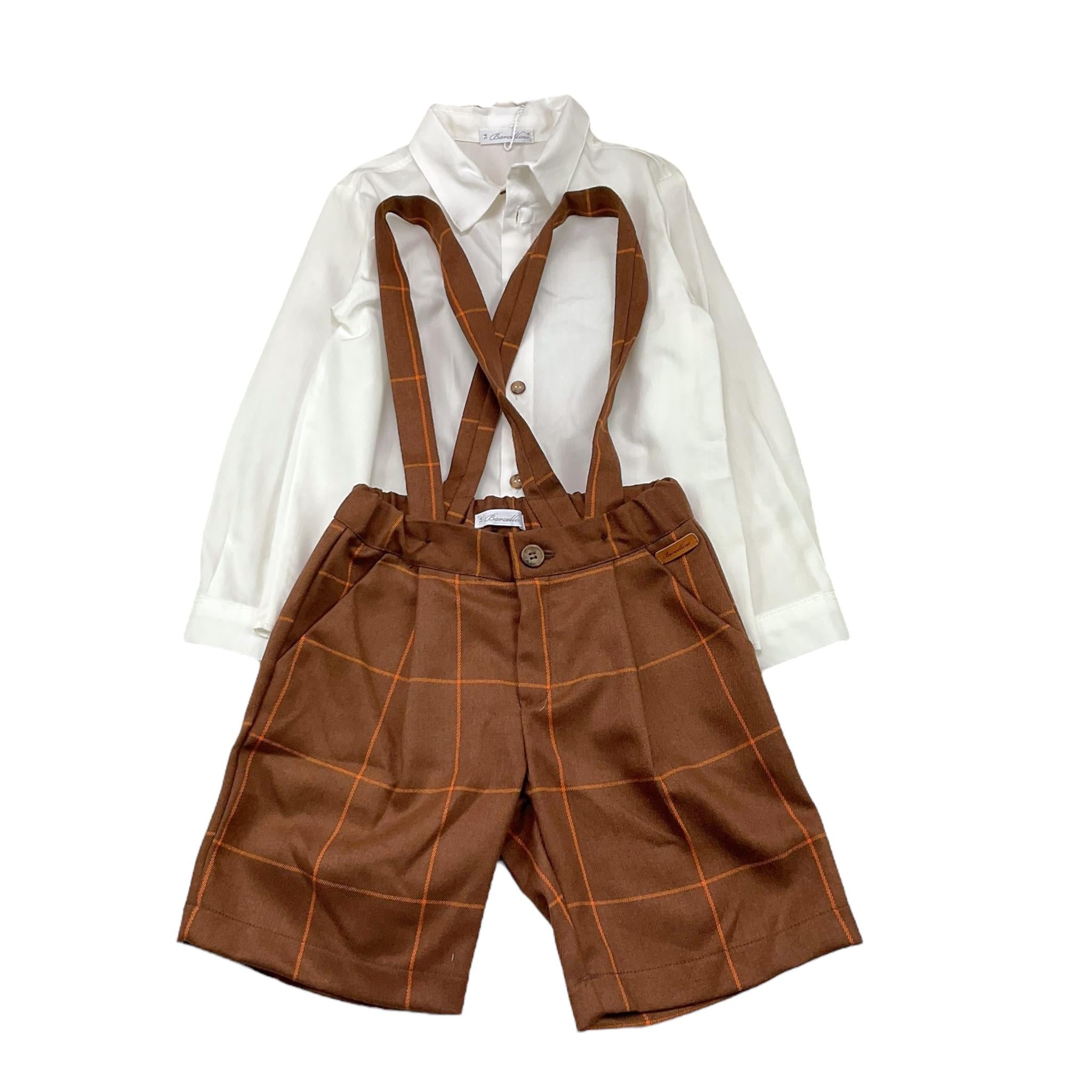 BARCELLINO completo 2pz tinta unita camicia-salopette Bianco per Bambino 105508J BIANCO BARCELLINO 