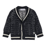 EMPORIO ARMANI cardigan tinta unita con profili in contrasto Blu per Bambino 6DHM62J BLU EMPORIO ARMANI 