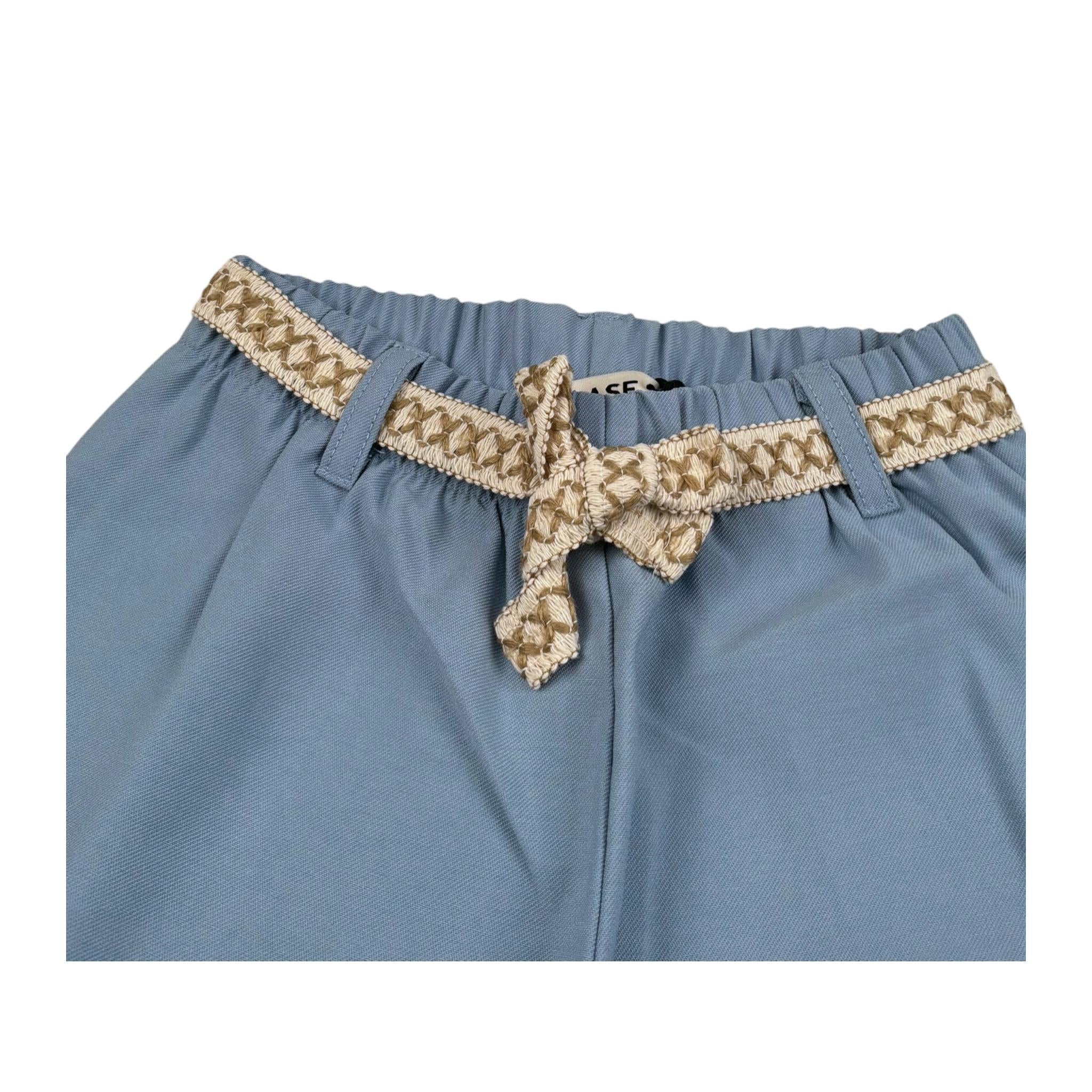 Please Pantalone Tinta Unita Modello Palazzo per Bambina PE66130G71 AZZURRO PLEASE 