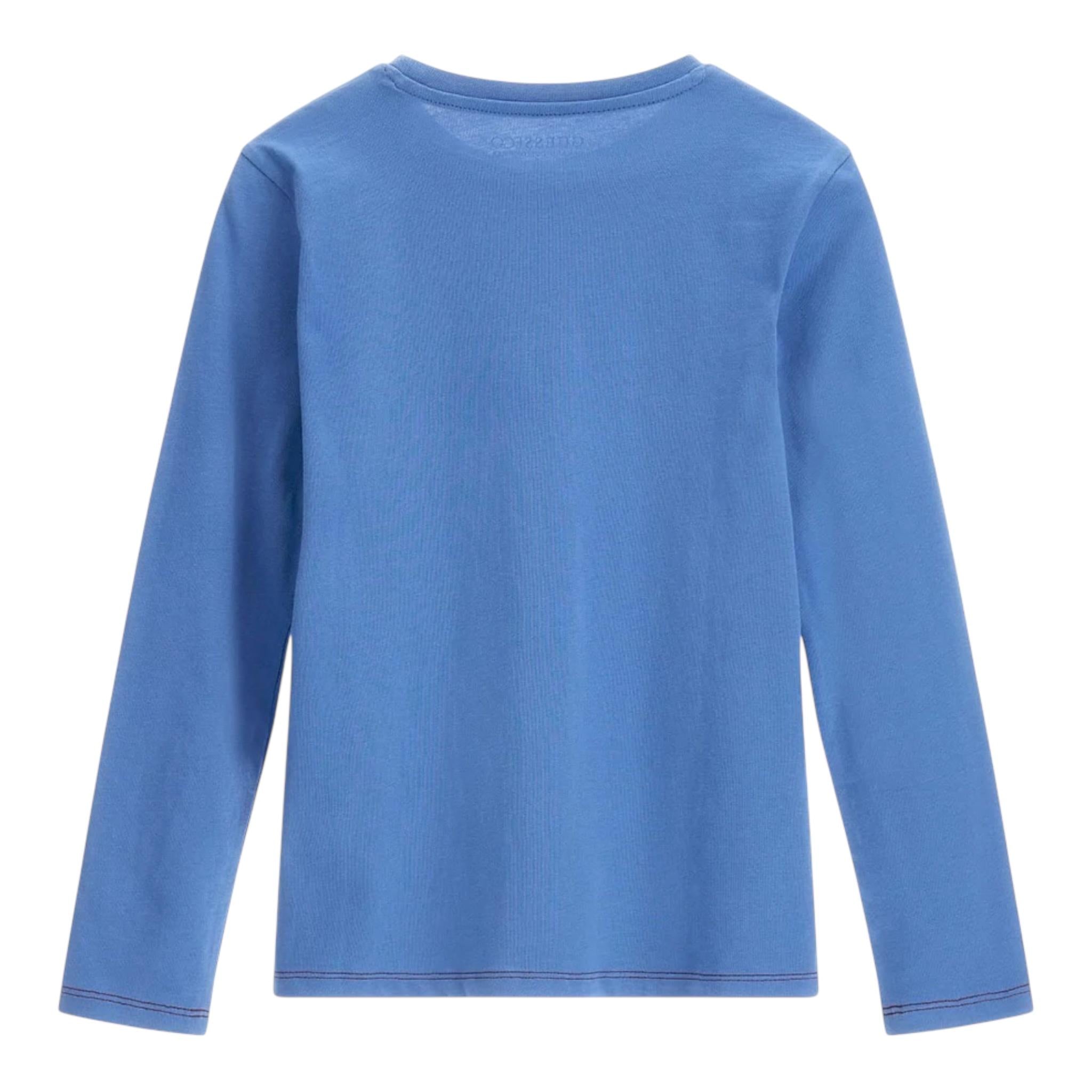 GUESS shirt girocollo tinta unita con stampa Azzurro per Bambino L3YI37K8HM4 AZZURRO GUESS 