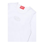 DIESEL shirt girocollo tinta unita con logo Bianco per Bambina J02038 BIANCO DIESEL 