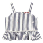 Max&Co. Top Tinta Unita con Fantasia A Righe per Bambina MX0120X BIANCO/BLU MAX&Co. 
