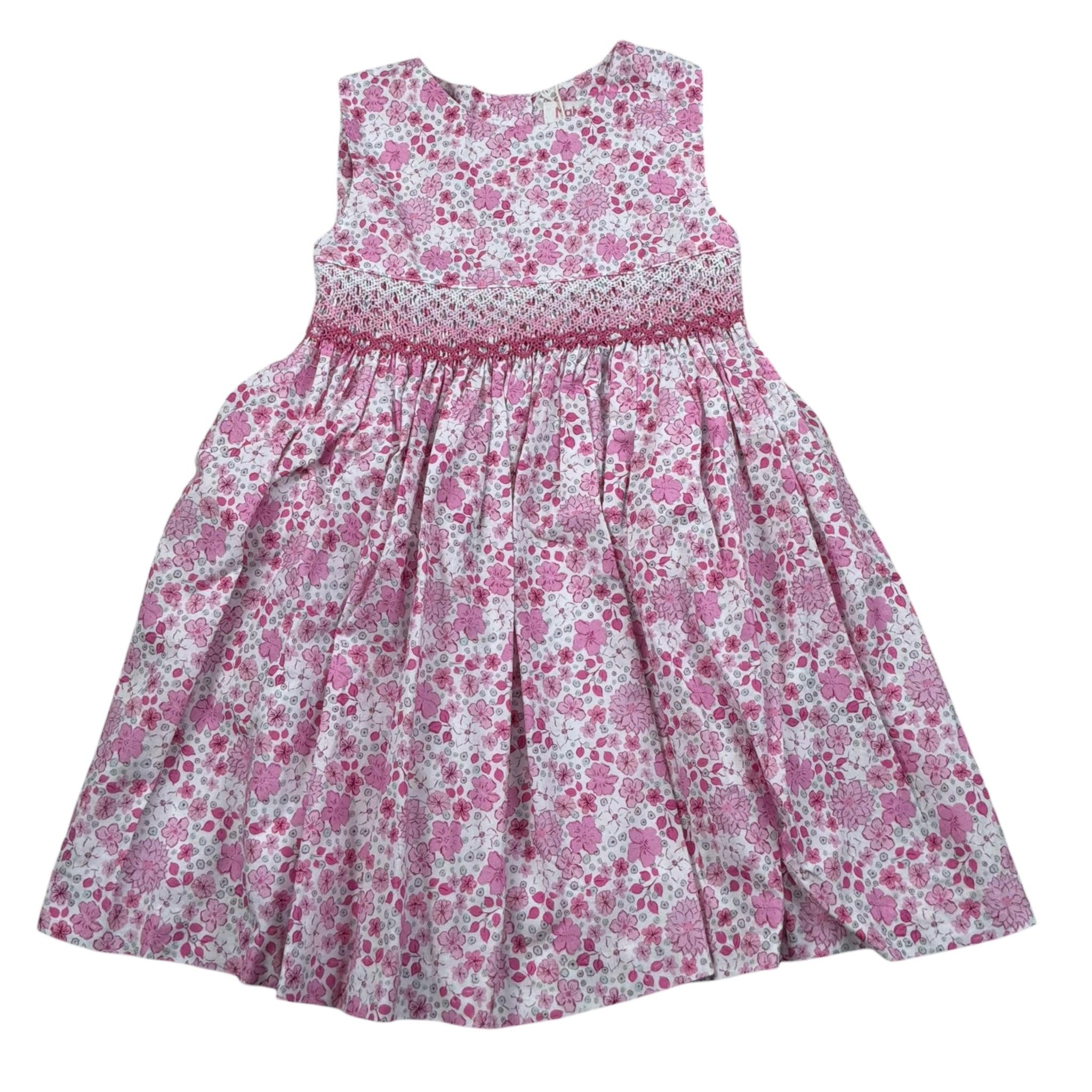 Malvi & Co Abito Giromanica Tinta Unita Fantasia Floreale per Neonata S25M016VEPP BIANCO MALVI & CO 