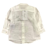 Cesare Paciotti Long Sleeve Shirt Korean Collar Solid Color White for Boys