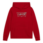 LEVIS felpa chiusa con cappuccio tinta unita con stampa logo Rosso per Bambino 9EL533 ROSSO LEVIS 