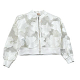 Please giubbinoTinta Unita con Zip E Ricami per Bambina JB37384G73 BIANCO PLEASE 
