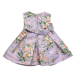 Alice Pi Solid Color Floral Print Lilac Sleeveless Formal Dress For Baby Girl