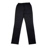 Relish Solid Color Pants With Faux Button And Elastic Waist Black For Girls