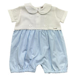 Le Bebe Pagliaccetto Bicolore Mezza Manica per Neonato LBB5300 BIANCO/AZZURRO LE BEBE 