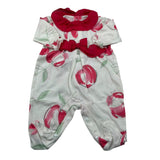 Barcellino Tutina Manica Lunga tinta unita con Stampe Bianco per Neonata 101101 BIANCO BARCELLINO 