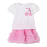Liu Jo Completo 2 Pezzi T-Shirt-Gonna per Neonata HA5033X BIANCO/ROSA LIU JO 