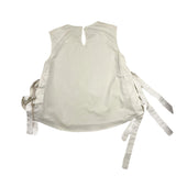 Meimeij Beige Solid Color Sleeveless Shirt For Girls