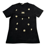 Elisabetta Franchi T-Shirt Girocollo Tinta Unita con Stampa per Bambina EFTS188 NERO ELISABETTA FRANCHI 