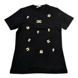 Elisabetta Franchi T-Shirt Girocollo Tinta Unita con Stampa per Bambina EFTS188 NERO ELISABETTA FRANCHI 