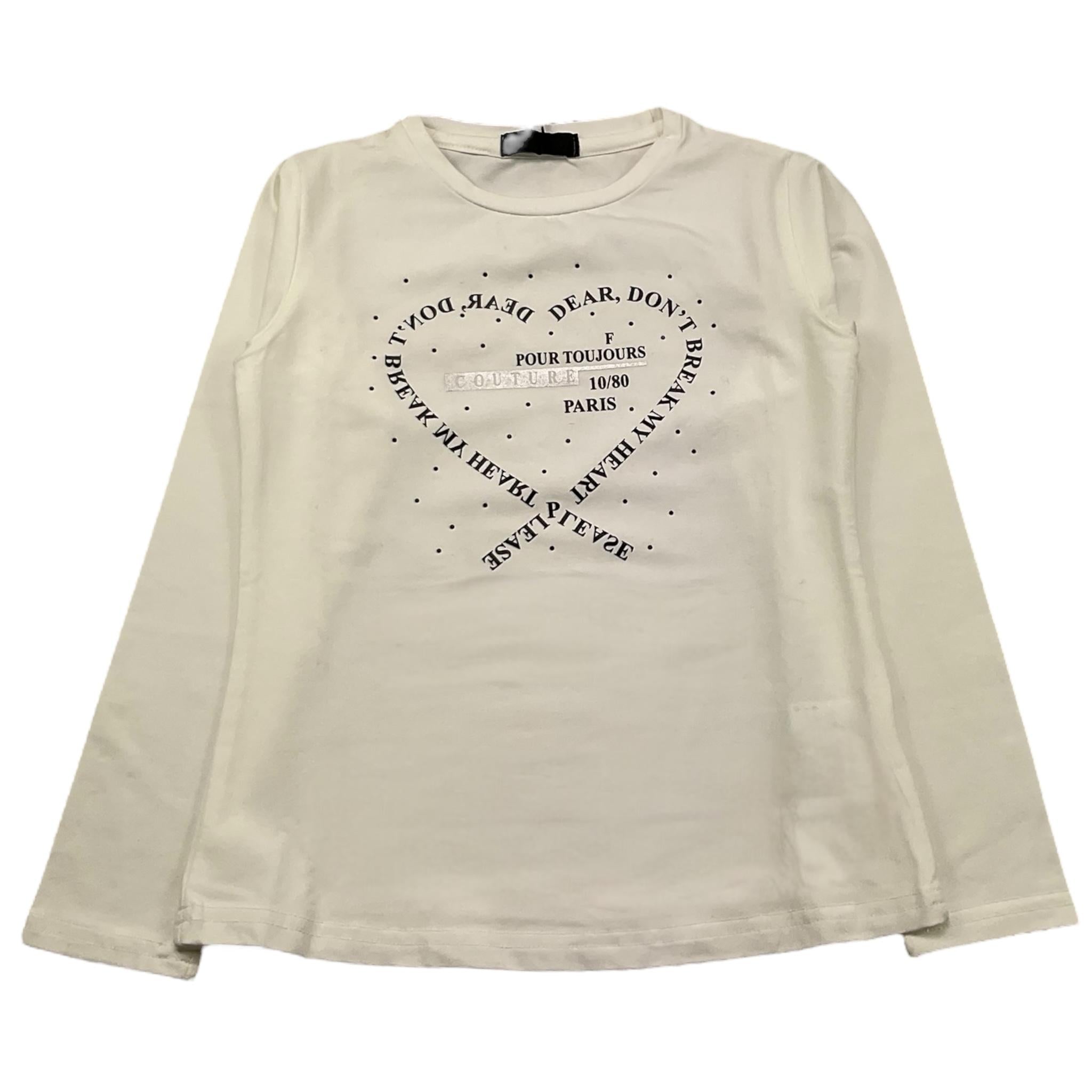 FUN & FUN shirt girocollo tinta unita con stampe in contrasto Panna per Bambina FNBTS12589 PANNA FUN & FUN 