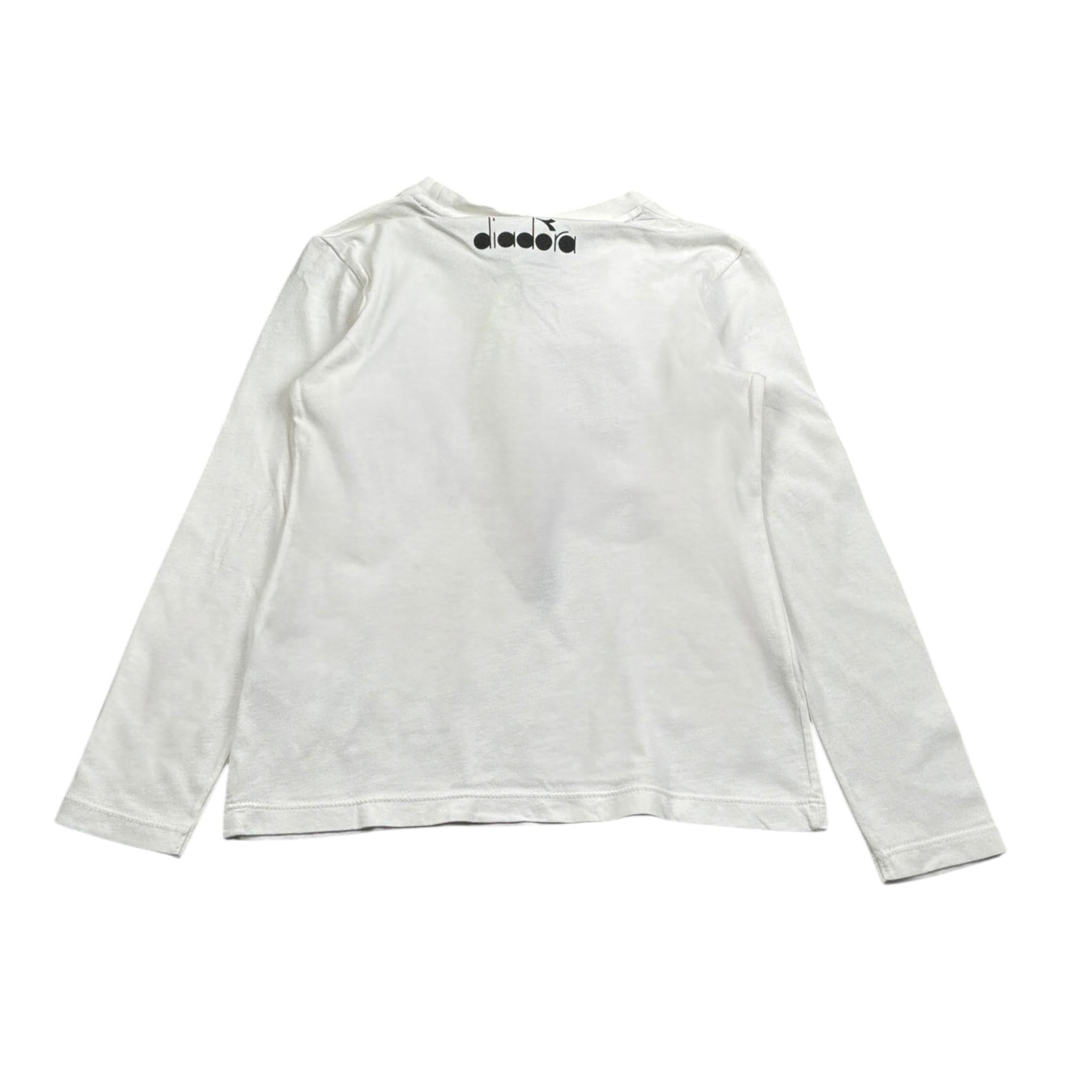 Diadora Shirt tinta unita Girocollo con Stampa Bianco per Bambina 021527 BIANCO DIADORA 