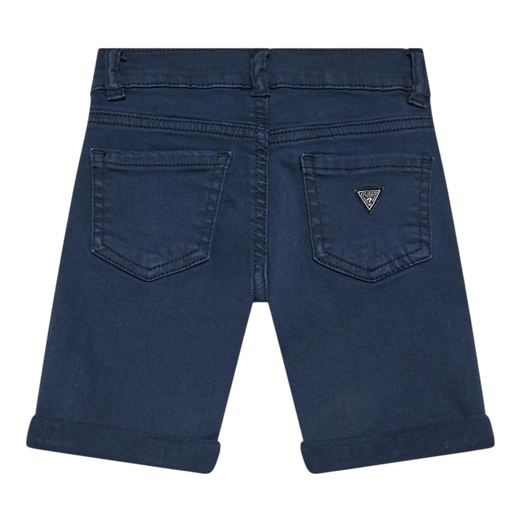 Guess Bermuda Tinta Unita con Girovita Regolabile per Neonato N1RD03WE620N BLU GUESS 