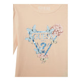 Guess Shirt Girocollo Tinta Unita con Stampa per Neonata K5RI08K6YW4 ROSA GUESS 