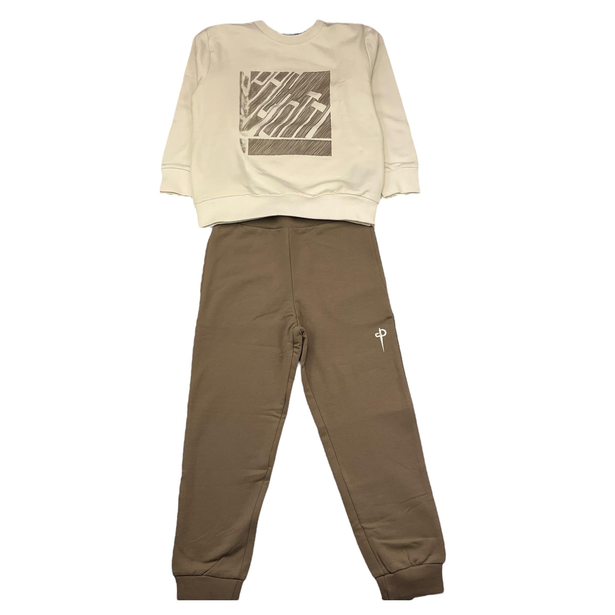 CESARE PACIOTTI completo 2pz felpa-pantalone bicolore Bianco/beige per Bambino COMP5322B BIANCO/BEIGE CESARE PACIOTTI 