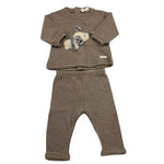 LALALU' completo 2 pezzi maglia-pantalone tinta unita Tortora per Neonato CPL3N TORTORA LALALU' 