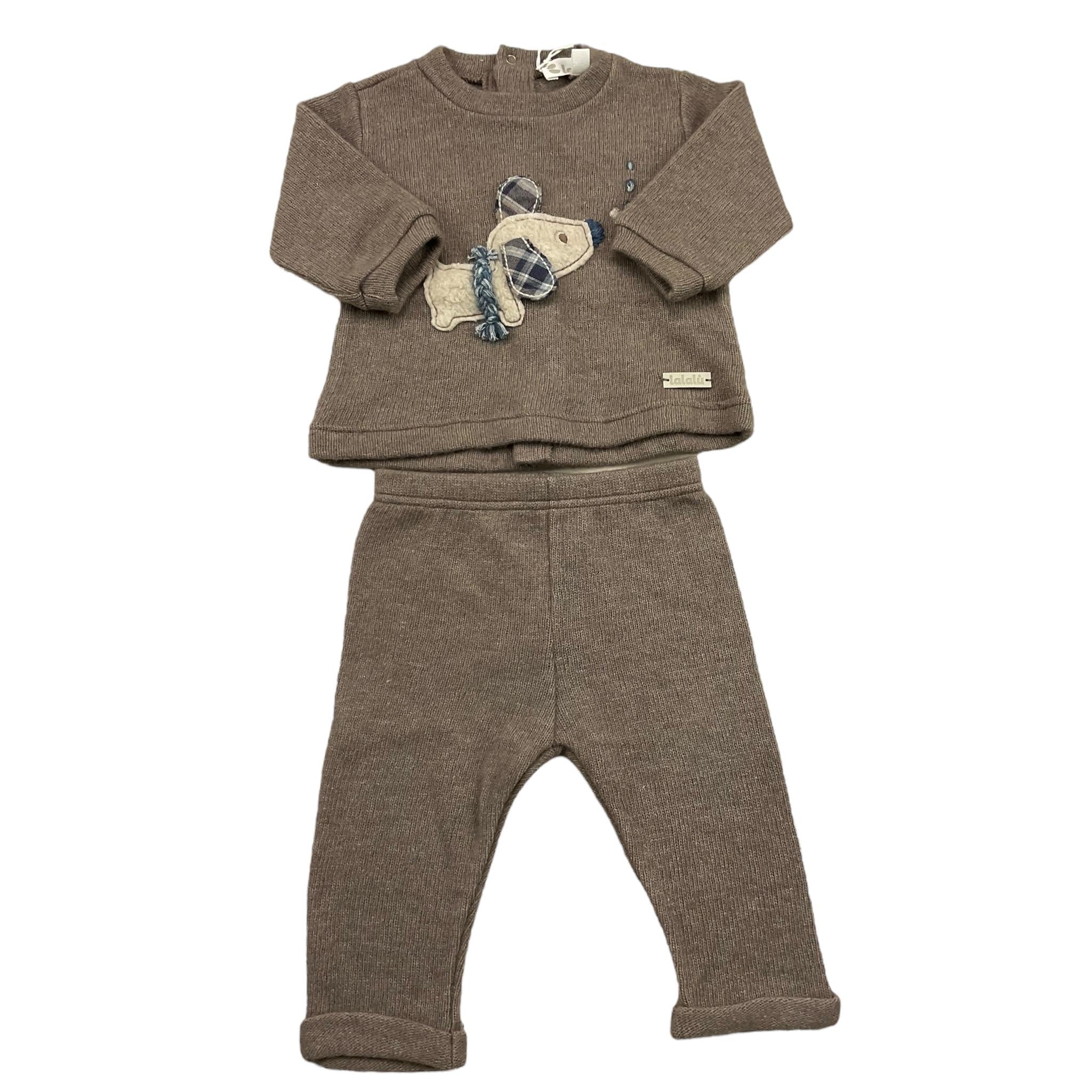LALALU' completo 2 pezzi maglia-pantalone tinta unita Tortora per Neonato CPL3N TORTORA LALALU' 