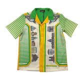 Patriot Half Sleeve Shirt Tricolor With Green Print For Newborn