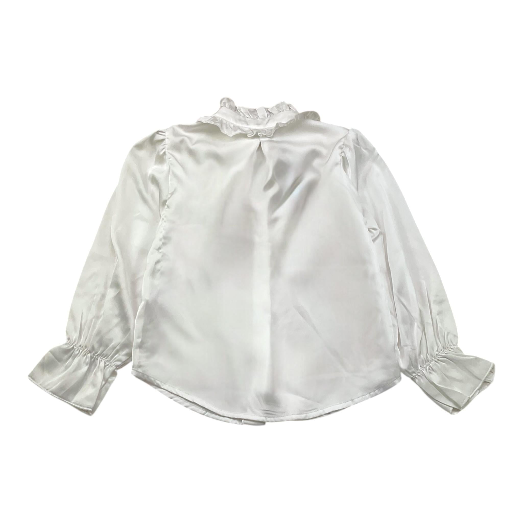 MANILA GRACE camicia tinta unita con voilant Bianco per Bambina MGB2521 BIANCO MANILA GRACE 