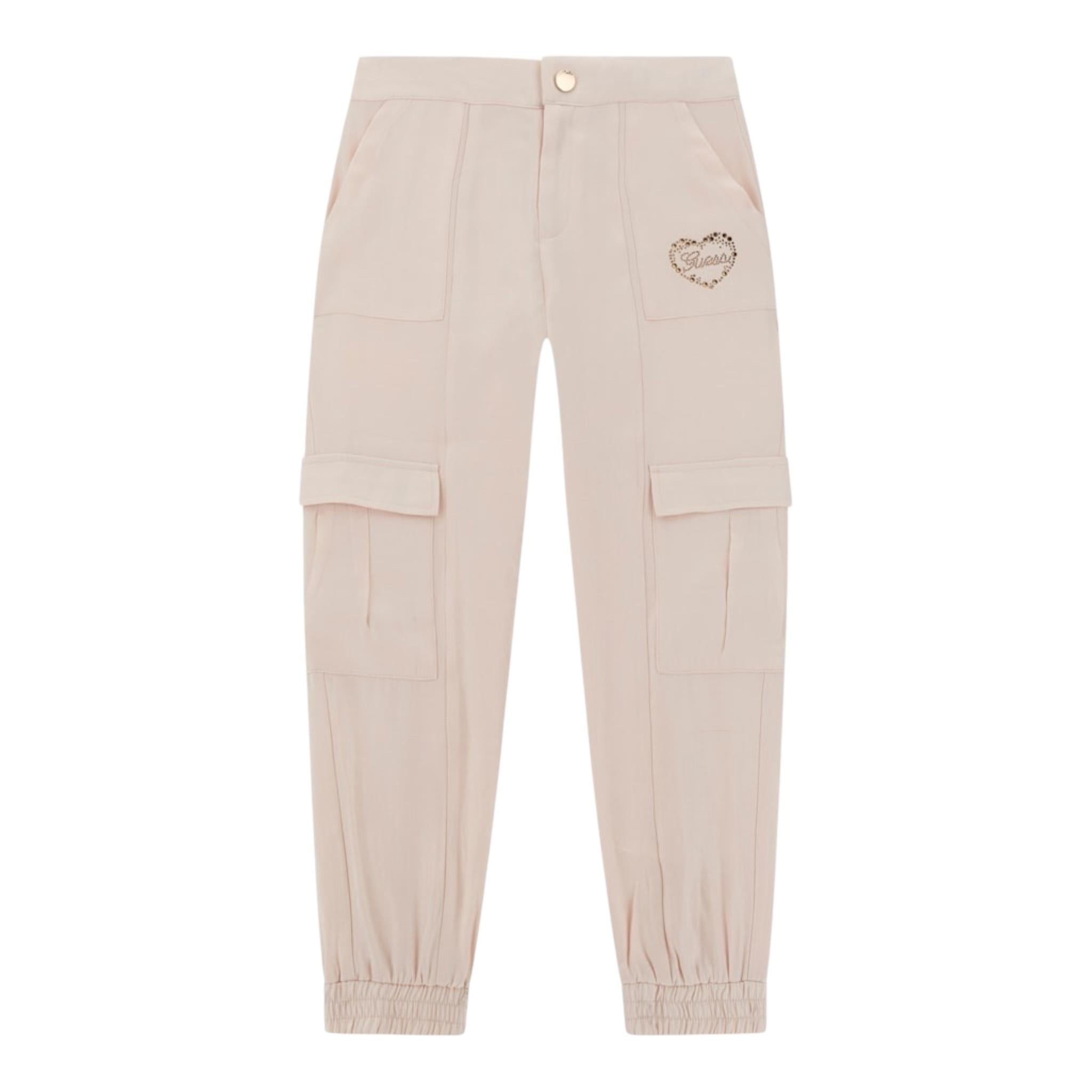 Guess Pantalone Tinta Unita con Girovita Regolabile per Bambina J4RB03WFYV0 ROSA GUESS 