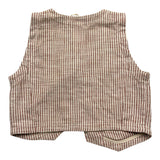 Zhoe &amp; Tobiah Solid Color White Striped Vest For Baby