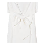 Twinset Abito Mezza Manica Tinta Unita con Fiocco per Bambina 251GJ2QN9X BIANCO TWINSET 