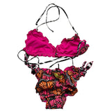 4Giveness 2 Piece Triangle Swimsuit - Multicolor Multi-Pattern Briefs for Girls