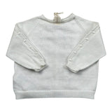La Stupenderia Cardigan Tinta Unita con Ricami per Neonato V2401308A BIANCO LA STUPENDERIA 