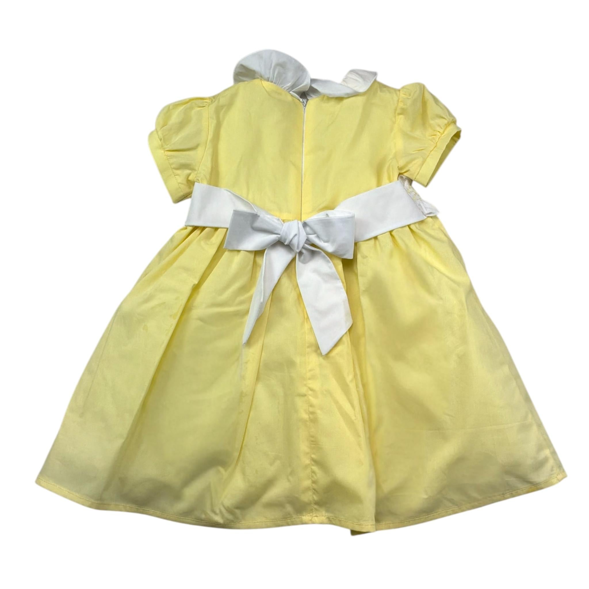 Le Bebe Abito Mezza Manica Tinta Unita con Colletto per Neonata LBG6366 GIALLO LE BEBE 