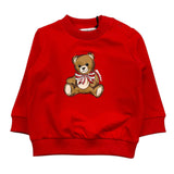 MOSCHINO felpa girocollo tinta unita con stampa Rosso per Neonata MFF02K ROSSO MOSCHINO 