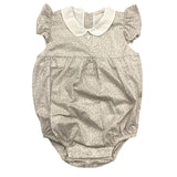 Baby Gi Romper Solid Color Floral Pattern Beige Armhole For Newborn