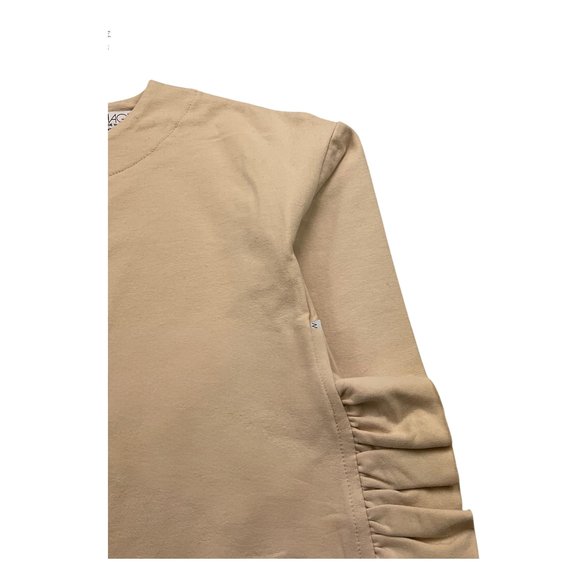 MAGIL felpa chiusa girocollo tinta unita con rouches Panna per Bambina GN21034 PANNA MAGIL 