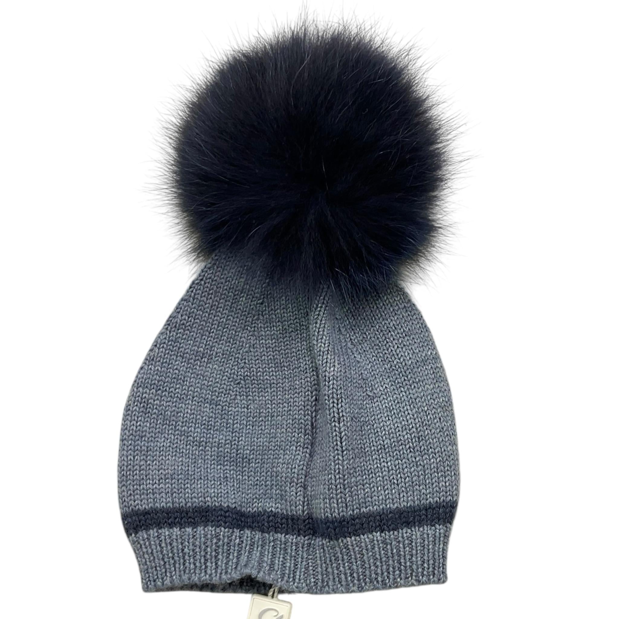 BARCELLINO cappello tinta unita con pon pon Blu per Neonato 115318 BLU BARCELLINO 