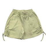 Hinnominate Solid Green Fleece Shorts For Girls