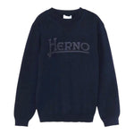 HERNO maglia girocollo tinta unita con stampa ricamata Blu per Bambino MG000002X BLU HERNO 