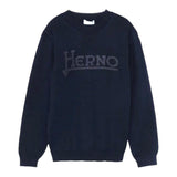 HERNO maglia girocollo tinta unita con stampa ricamata Blu per Bambino MG000002X BLU HERNO 